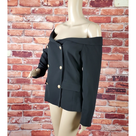 Bardot Off Shoulder Blazer Jacket Size 6 NWT - Picture 4 of 6